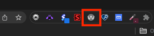Screenshot of the location of the WAVE extension icon button, in Chrome's extensions bar