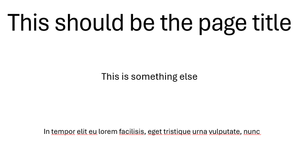 Page title and subtitle text in the correct places