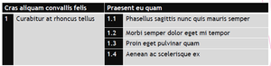 Table which does not have the same number of cells in each column or row
