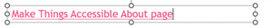 Make things accessible about page link text