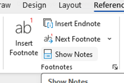 References tab