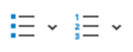 Unordered and ordered list buttons