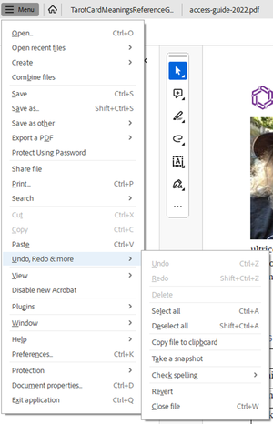 Revert file in main menu