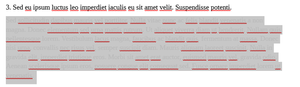 Lorem ipsum text with poor colour contrast to the background