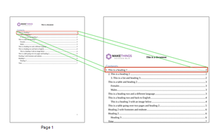 Errors in table of contents