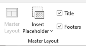 Master layout including title and footers
