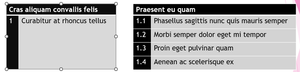 Tables split into two tables so merged cells are not an issue
