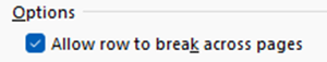 Allow row to break across tables