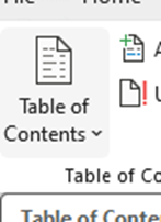 Table of Contents